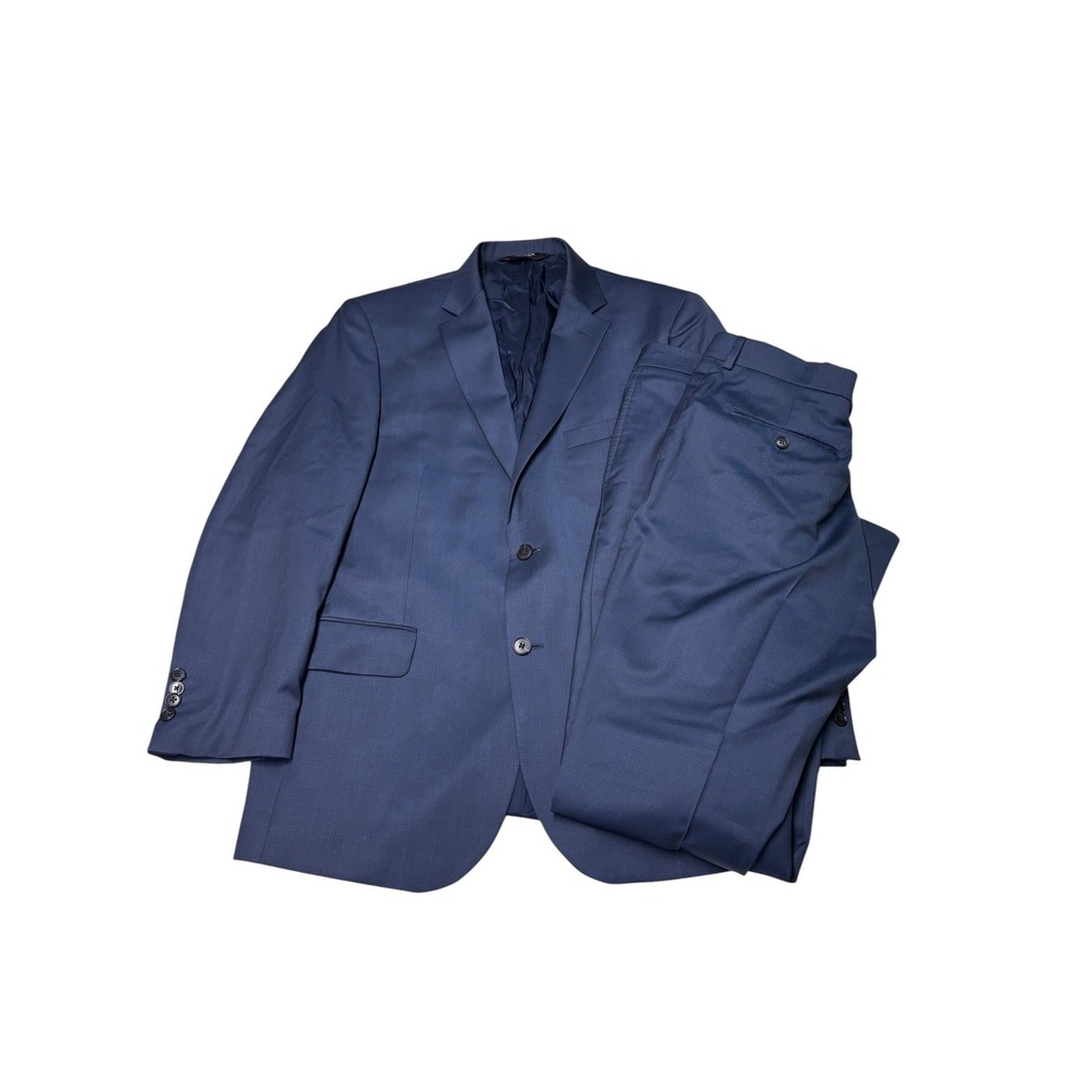 Jos. A. Bank Traveler Chelsea Suit Navy Blue 100% Wool 2 Pc Mens 44R 37X30